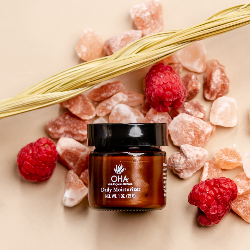 daily facial moisturizer with whole plant extracts in miron glass jar