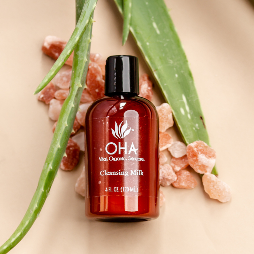 Organic and gentle coconut milk cleanser in brown bottle