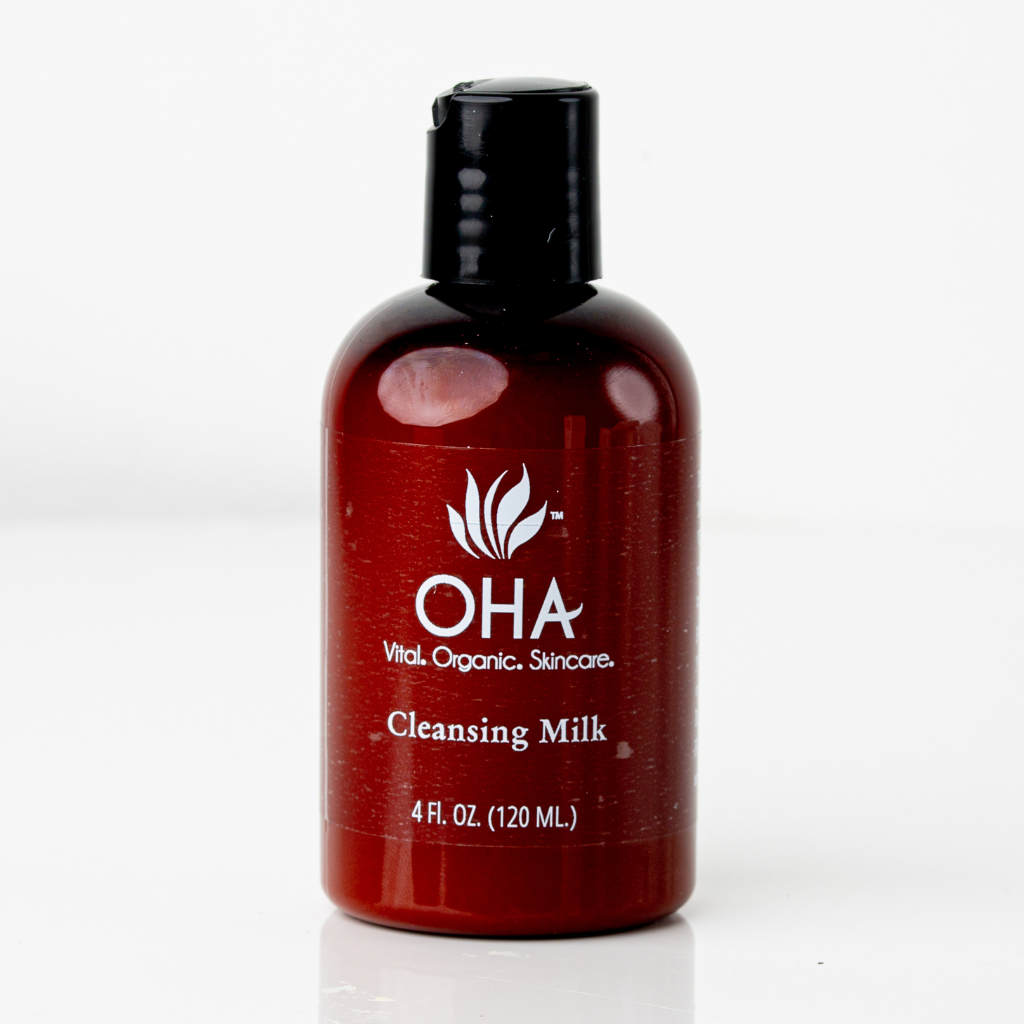 Organic and gentle coconut milk cleanser in brown bottle