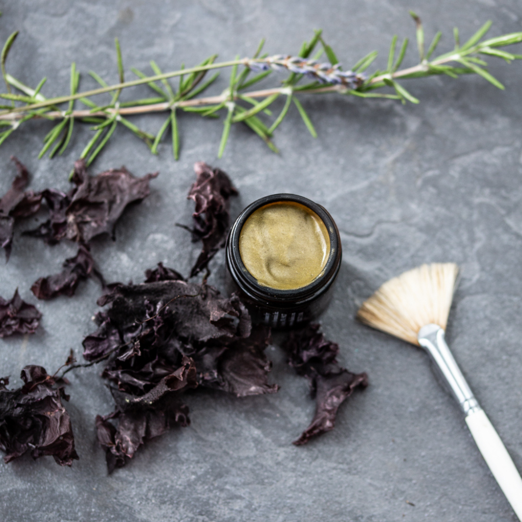 Jar of gel face mask with CO2 extracts